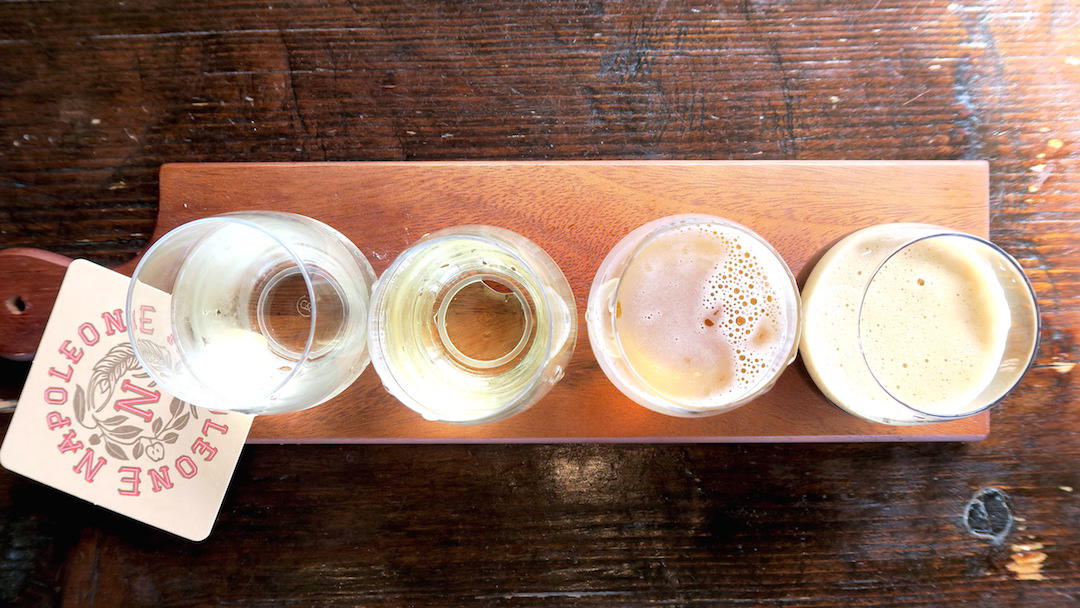 napoleone brewery and cider house tasting paddle, yarra valley