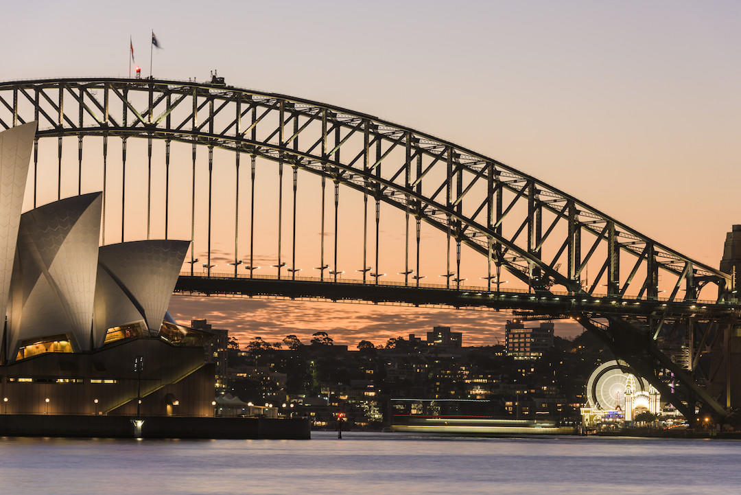 girls weekend in sydney, destination nsw, sydney harbour at sunset