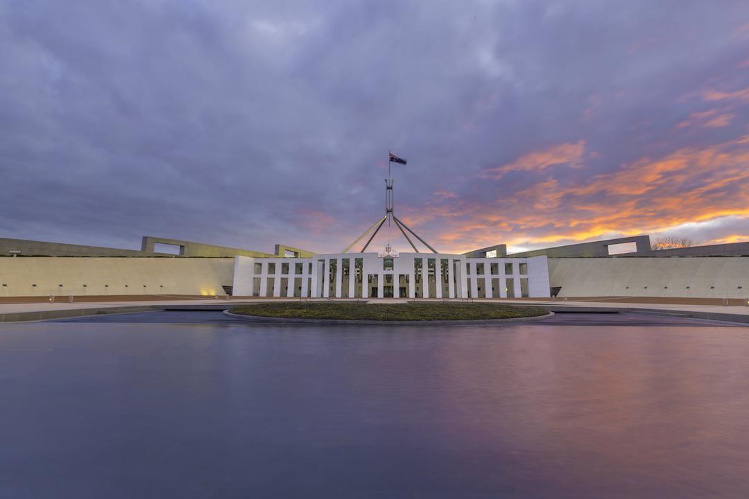 Sunset over Parliament House, Canberra Australian Capital Territory