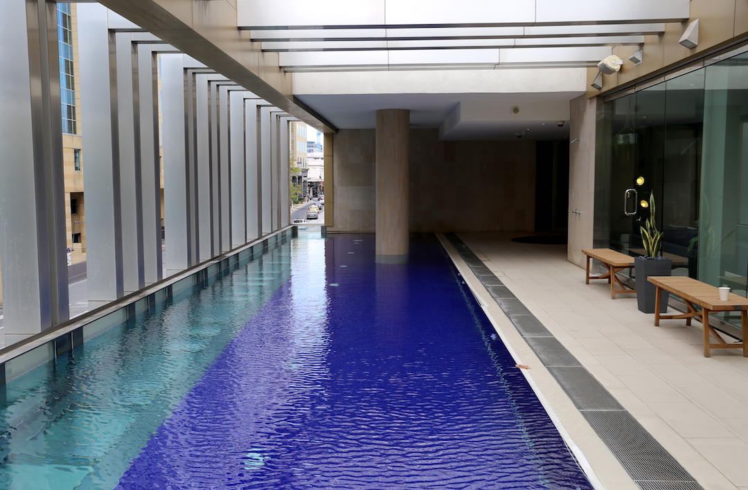 Hotel accommodation swimming pool, The Olsen, Chapel Street, South Yarra, Melbourne