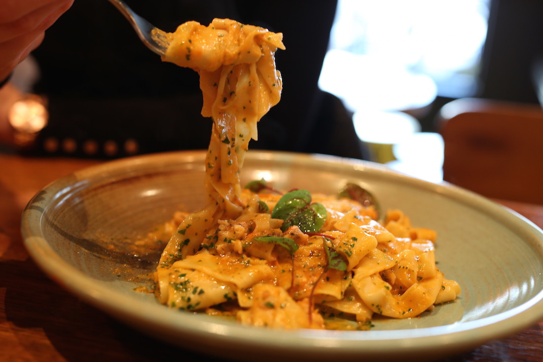 Crab pasta, Press Food and Wine, Waymouth Street, Adelaide