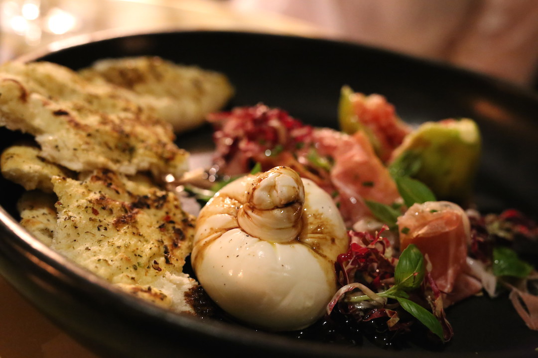 Burrata and proscuitto, Goldfish Bar and Restaurant, Pokolbin, Hunter Valley