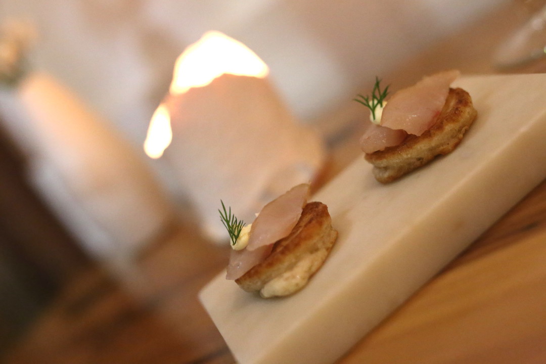 Seafood blinis, Moxhe seafood restaurant, Bronte, Sydney