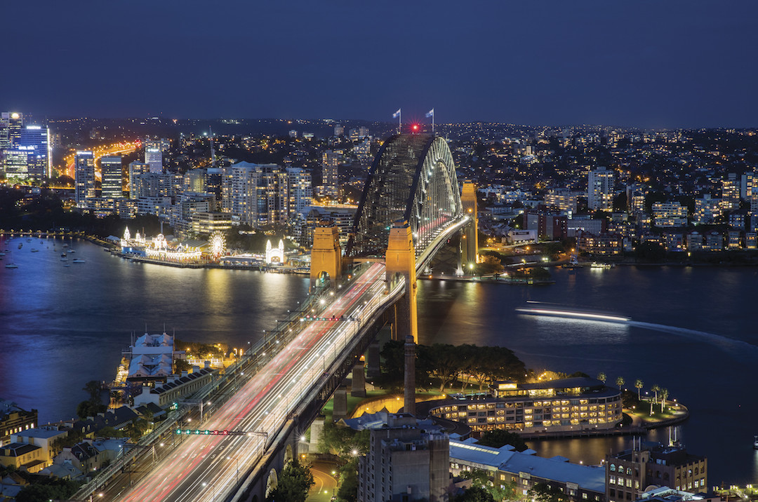 Sydney Harbour Bridge at night, Sydney, Australia