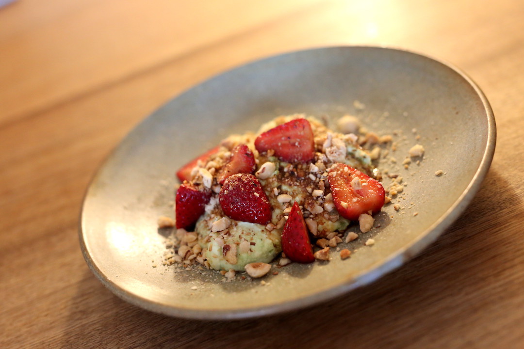 Basil panna cotta, Templo restaurant, Hobart