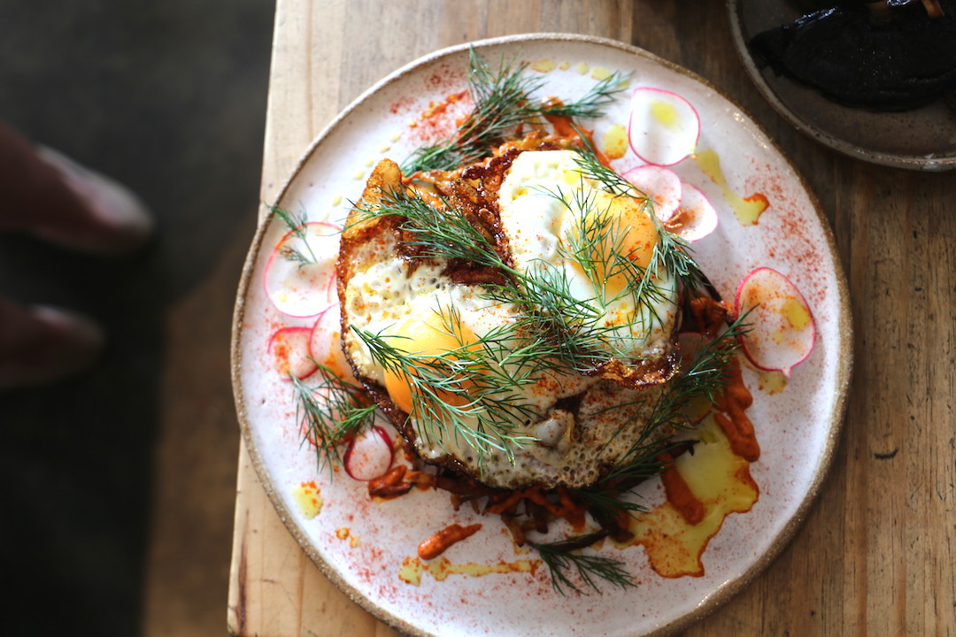 Spiced potato rosti brunch, Pigeon Hole Cafe, West Hobart