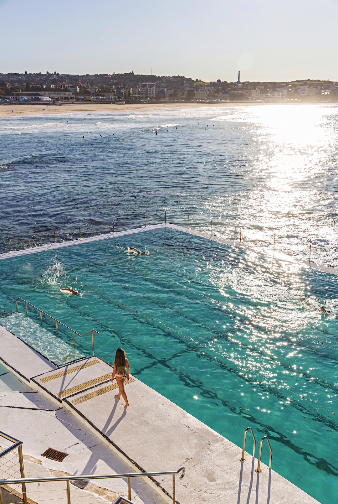 Early morning swimmers at Bondi Icebergs Club, Bondi Beach