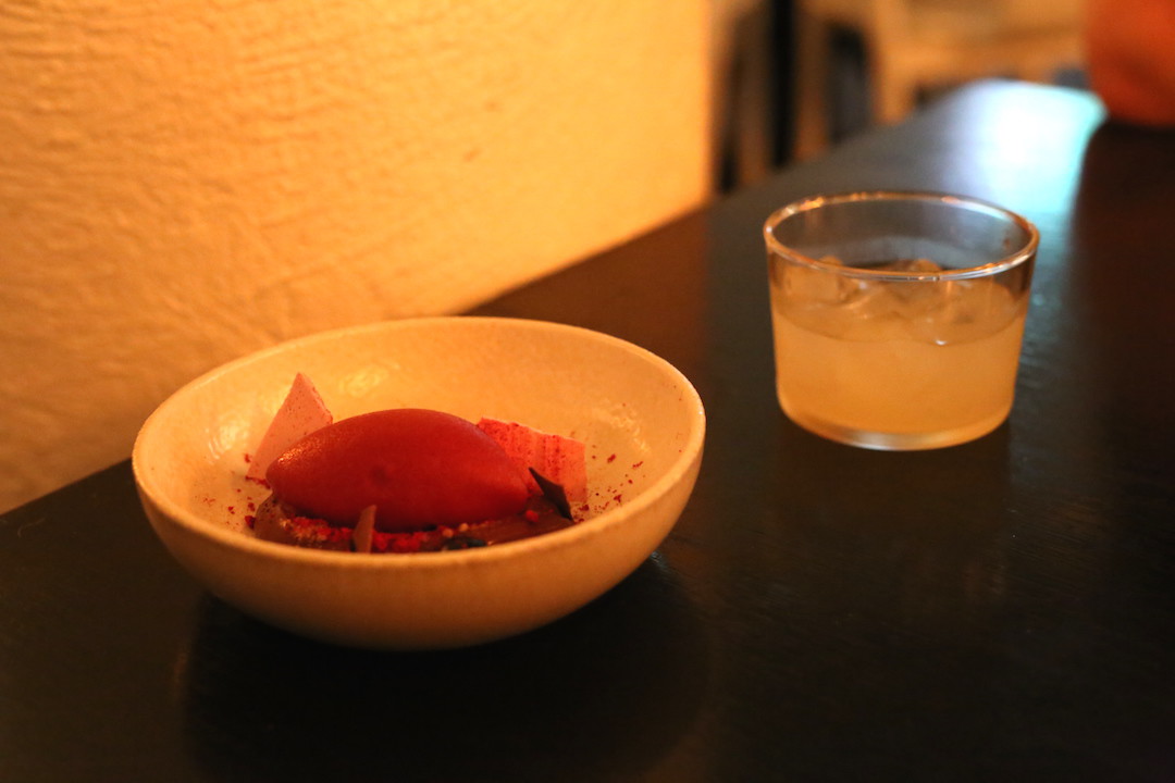 Cherry ripe dessert, Blanca, Hall Street, Bondi Beach, Sydney