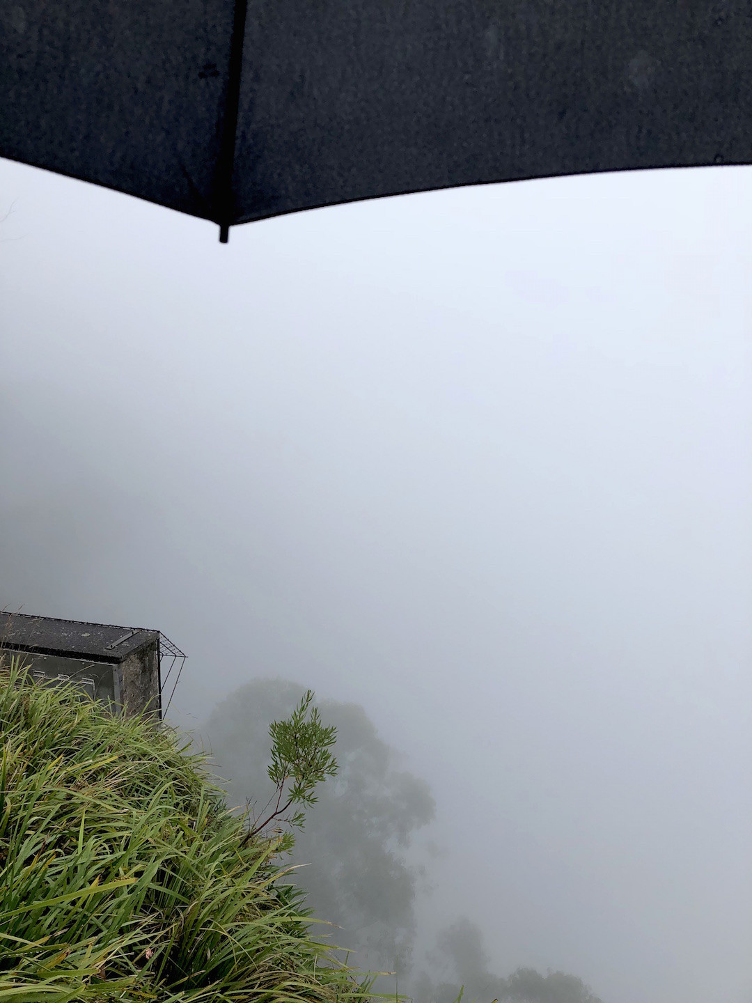 Three Sisters lookout Katoomba in fog, Blue Mountains, New South Wales