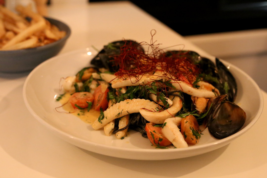 Seafood pasta, Little Beach Boathouse, Port Stephens, New South Wales