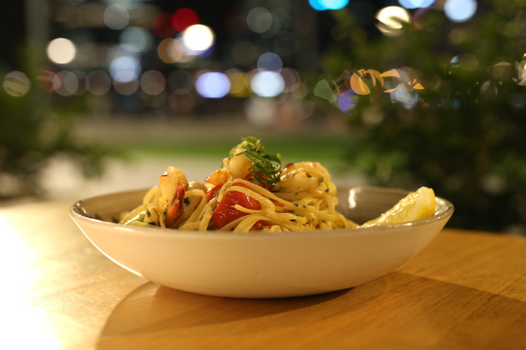 Seafood pasta, Planar restaurant, Darling Harbour, Sydney