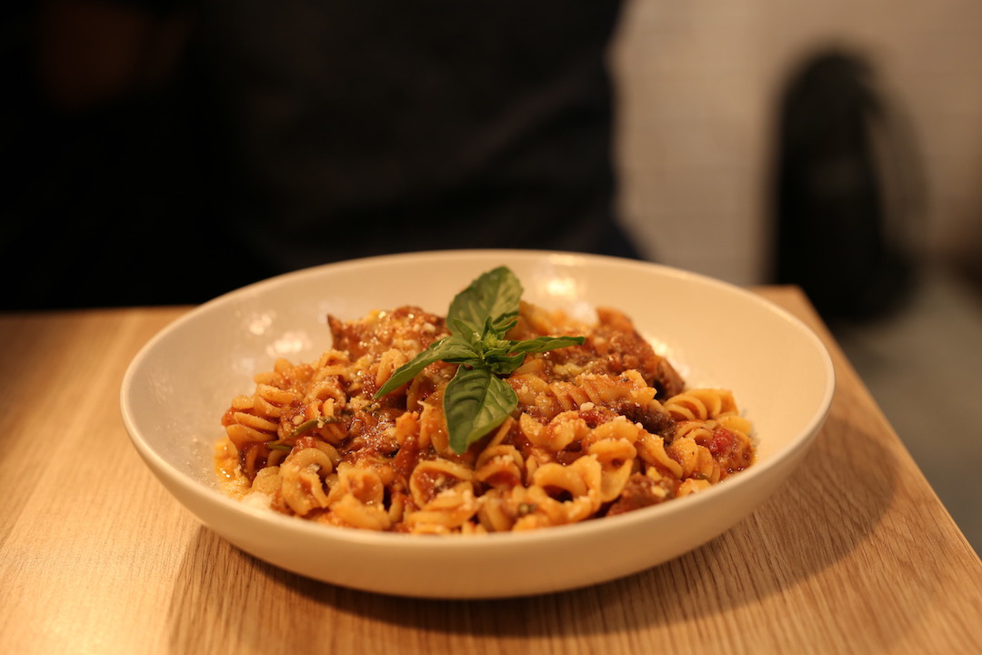 Fusilli pasta Ragu Napoletano, La Favola, King Steet, Newtown, Sydney