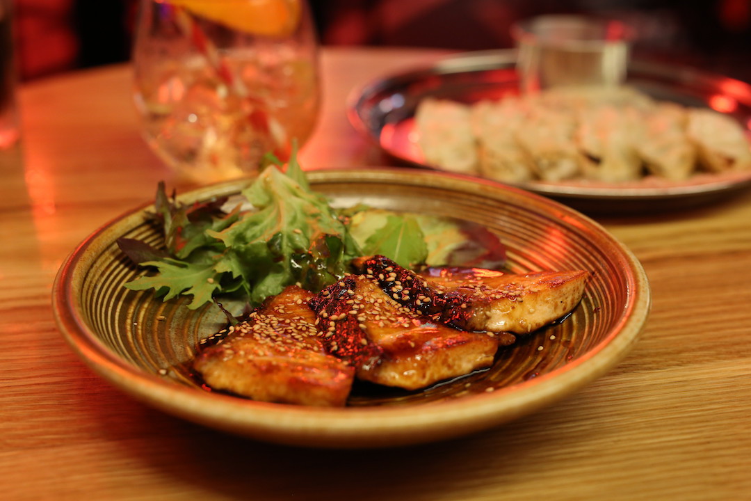 Salmon tartare and gyoza, Bang Bang, Steam Mill Lane, Darling Square, Sydney