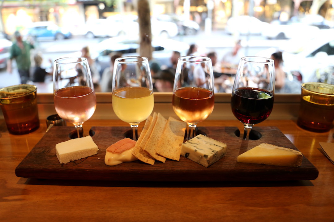 cheese and wine flight, Milk the Cow, Carlton, Melbourne