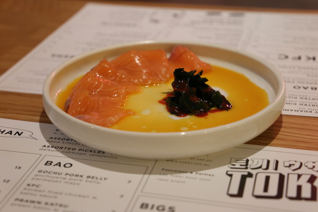 Kombu salmon, Tokki, Japanese Korean restaurant, Surry Hills, Sydney