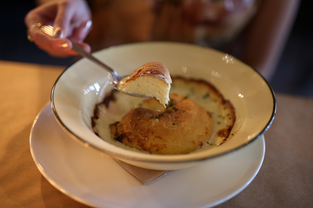 Twice-baked cheese souffle, Frenchies Brasserie, Northern Beaches, Sydney